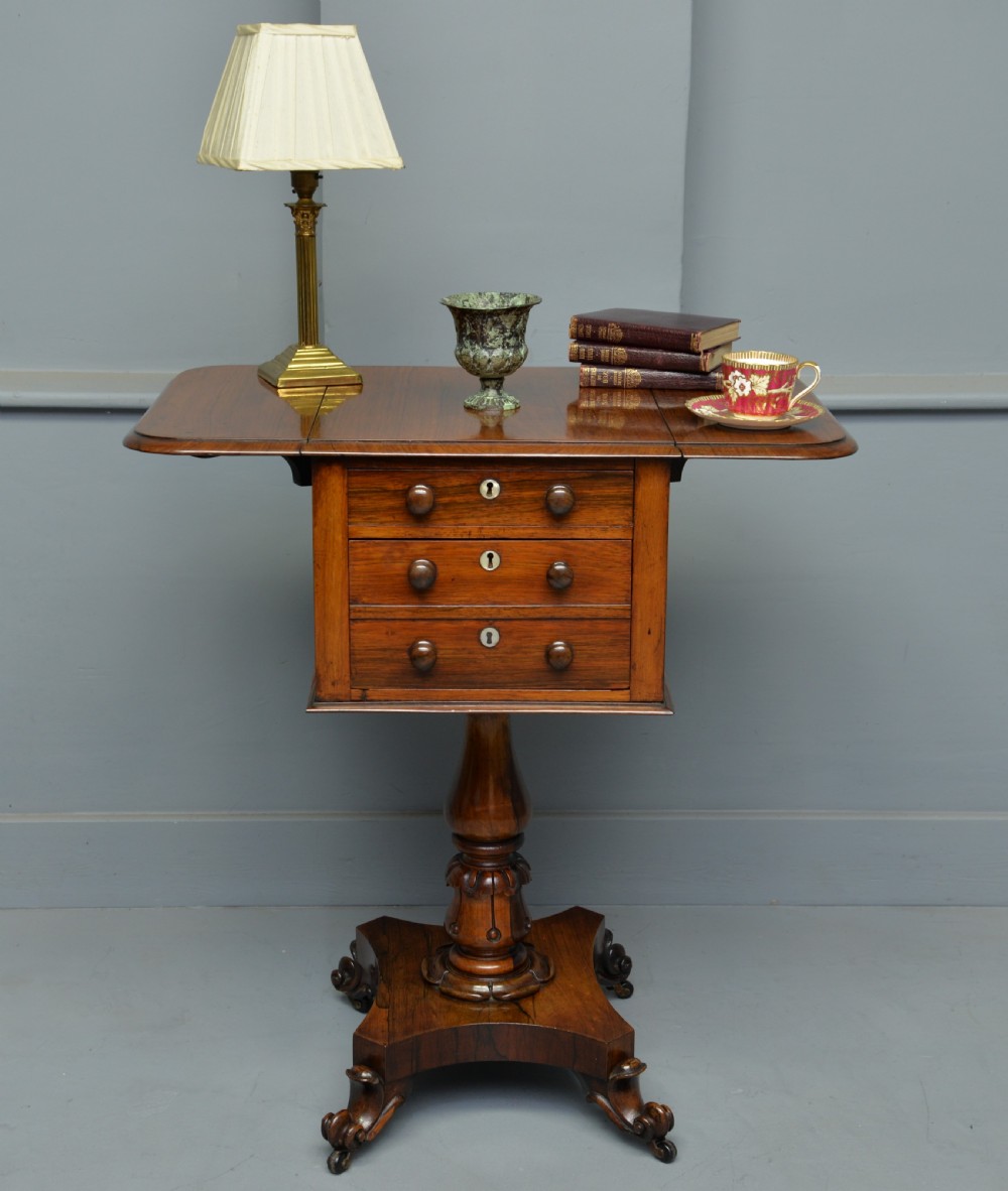 Pretty William IV Rosewood Work, Side, Lamp Table