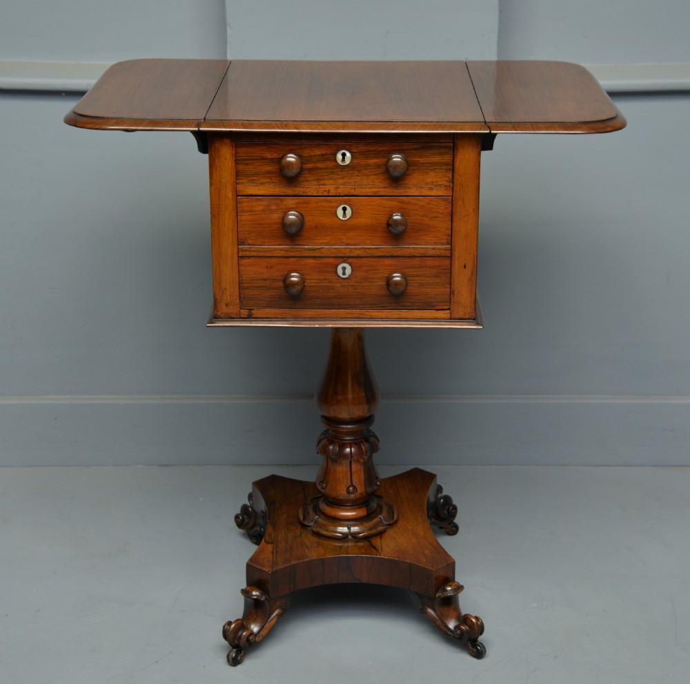 Pretty William IV Rosewood Work, Side, Lamp Table View III
