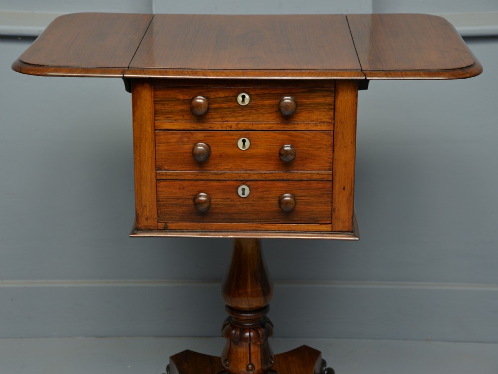 Pretty William IV Rosewood Work, Side, Lamp Table View IV