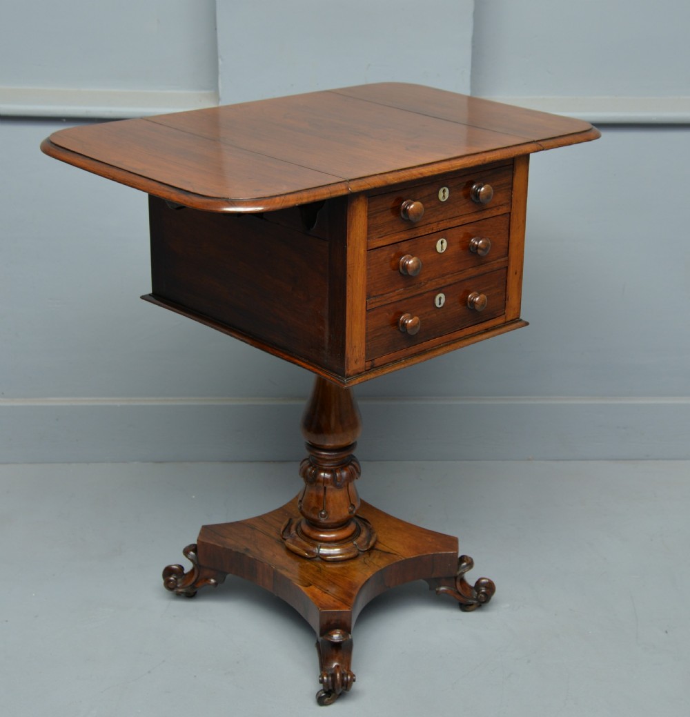 Pretty William IV Rosewood Work, Side, Lamp Table View VIII