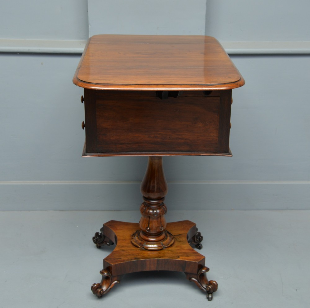 Pretty William IV Rosewood Work, Side, Lamp Table View IX
