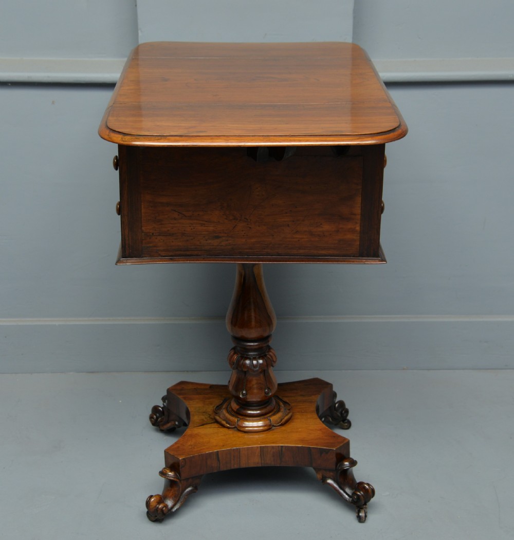 Pretty William IV Rosewood Work, Side, Lamp Table View XII