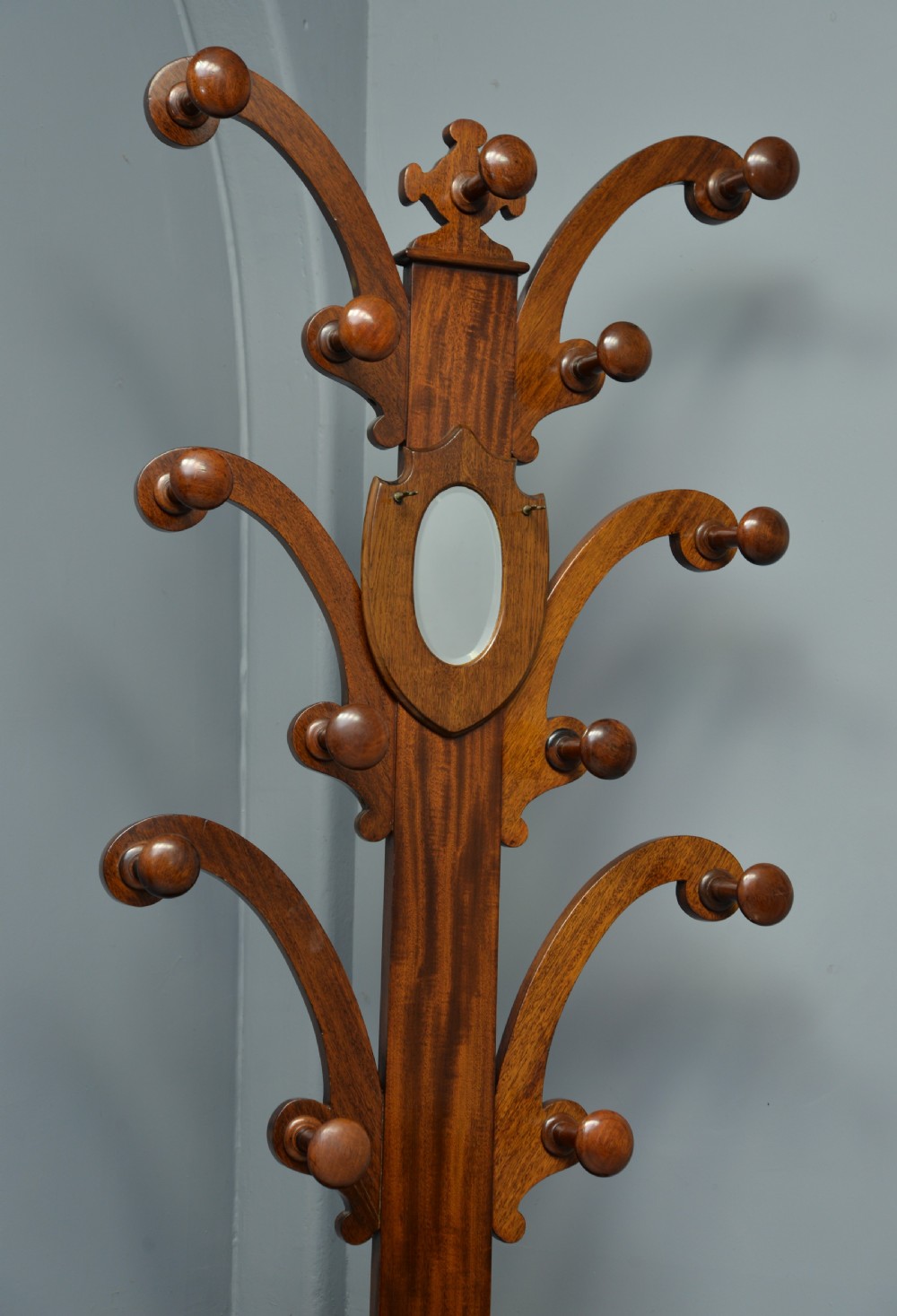Victorian Mahogany Coat, Hat, Stick Hall Stand View III