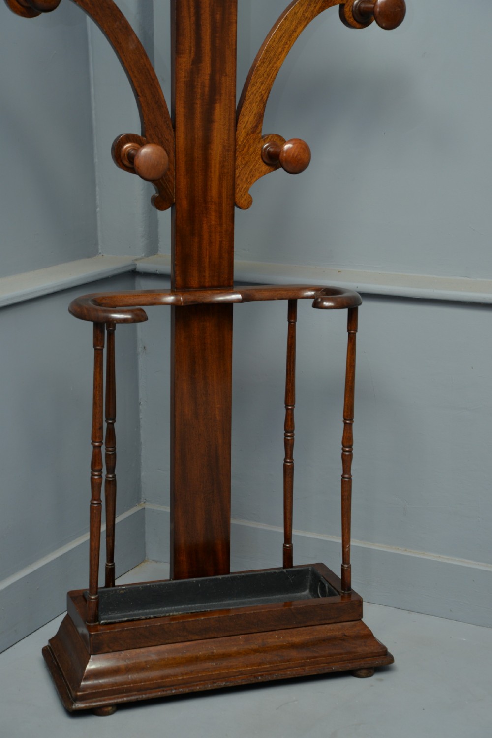Victorian Mahogany Coat, Hat, Stick Hall Stand View V