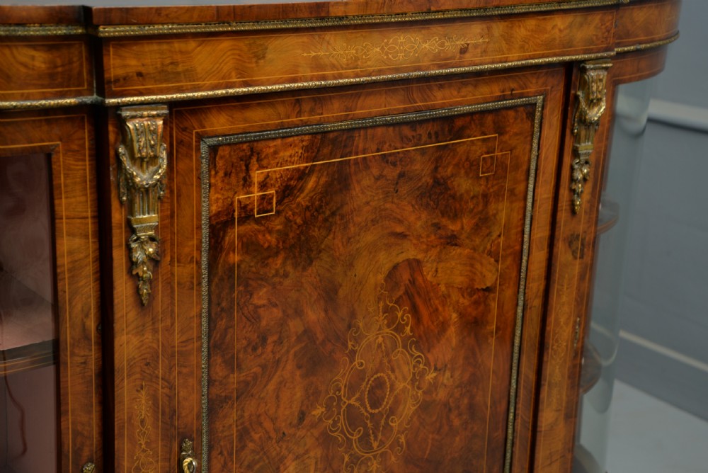 Victorian Burr-Walnut & Ormolu Credenza Cabinet View III