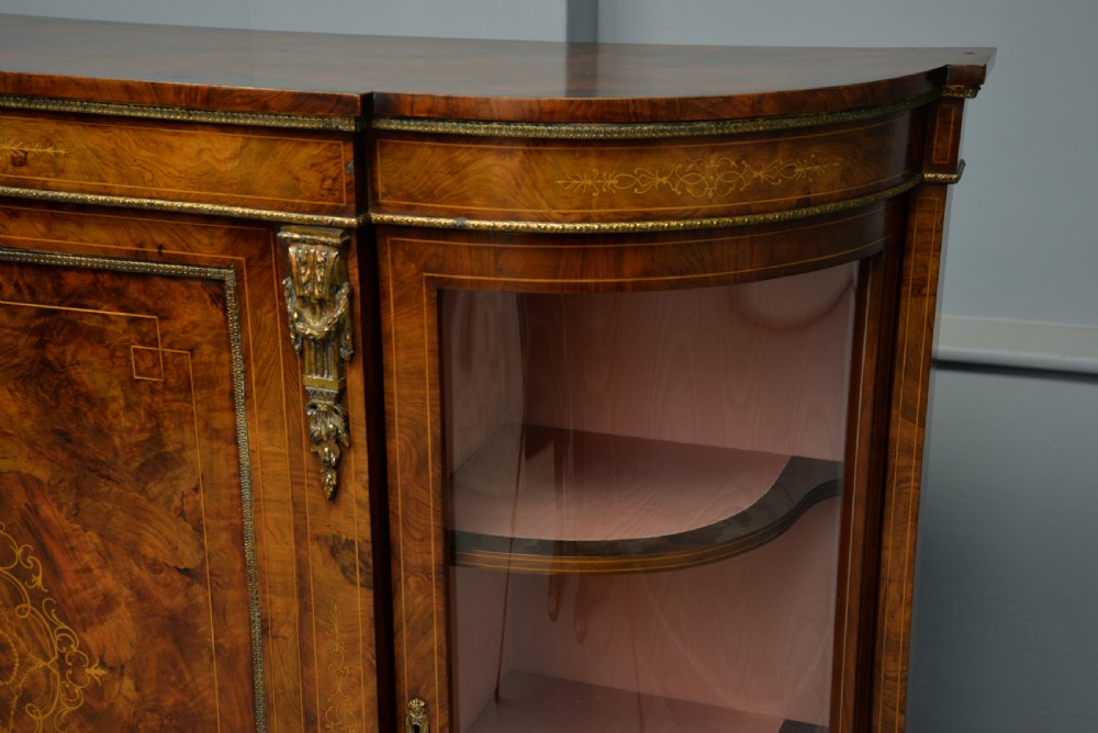 Victorian Burr-Walnut & Ormolu Credenza Cabinet View VI