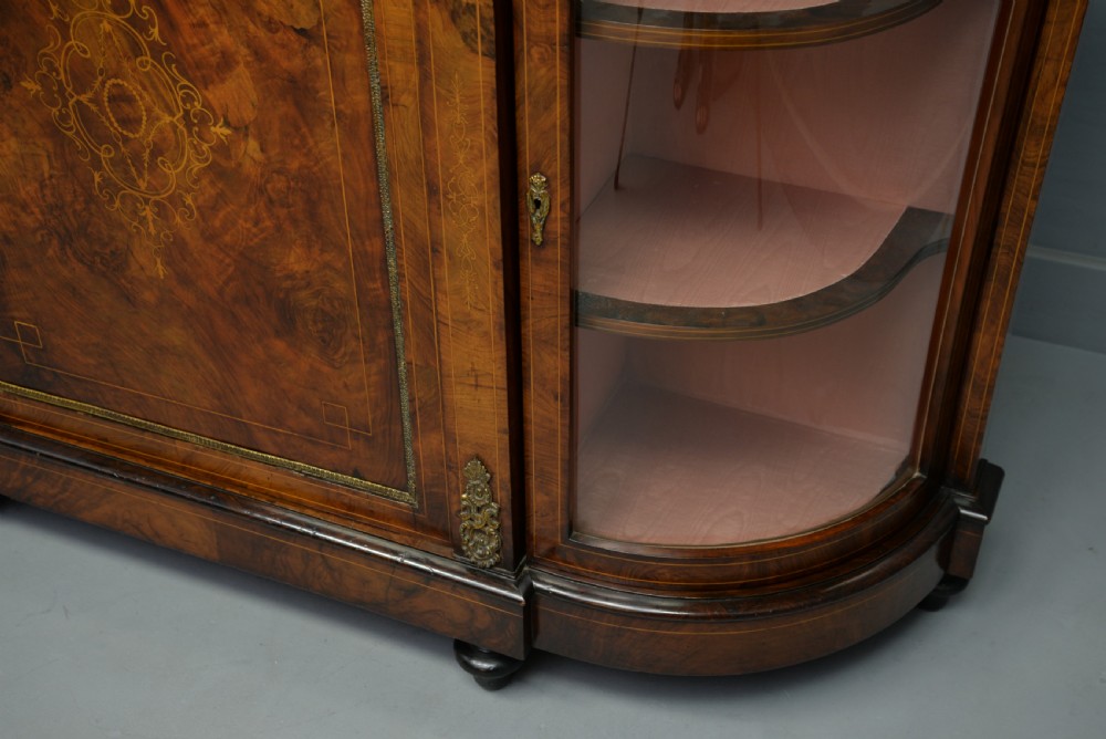 Victorian Burr-Walnut & Ormolu Credenza Cabinet View VII