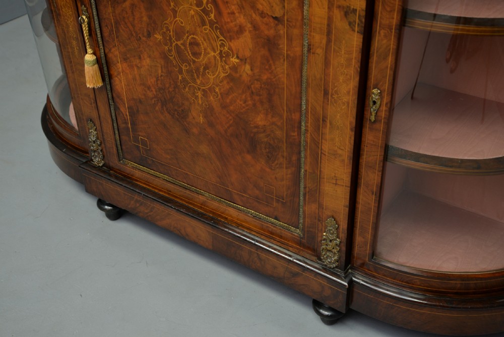 Victorian Burr-Walnut & Ormolu Credenza Cabinet View VIII