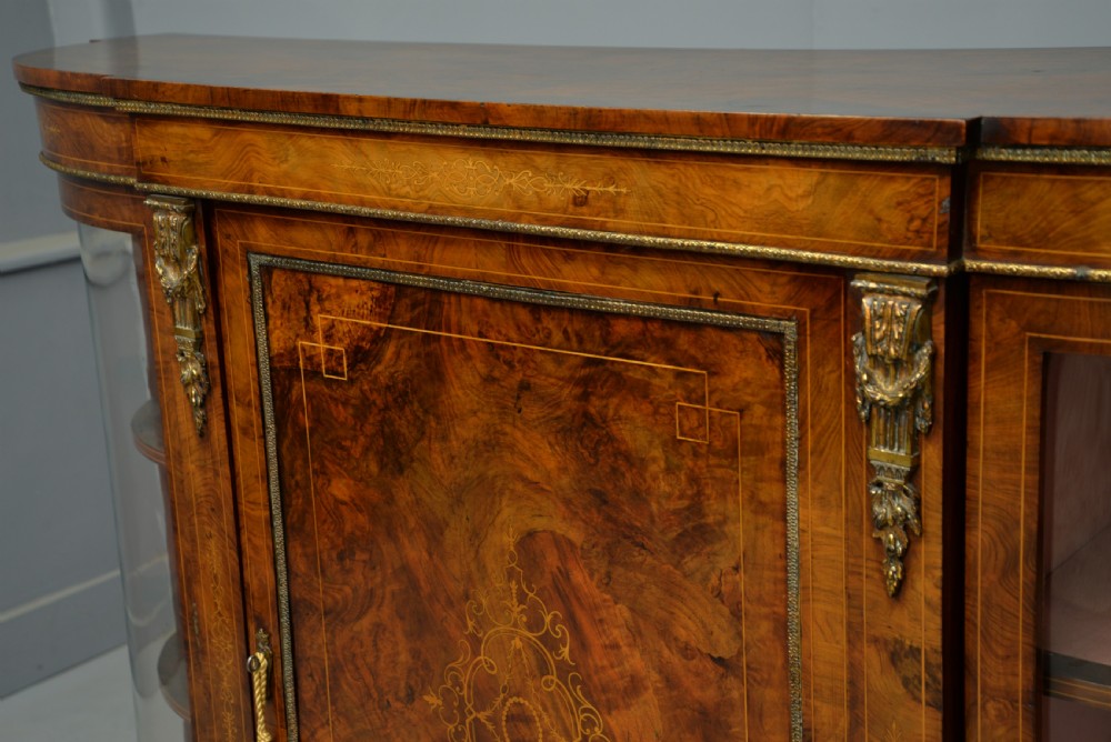 Victorian Burr-Walnut & Ormolu Credenza Cabinet View IX