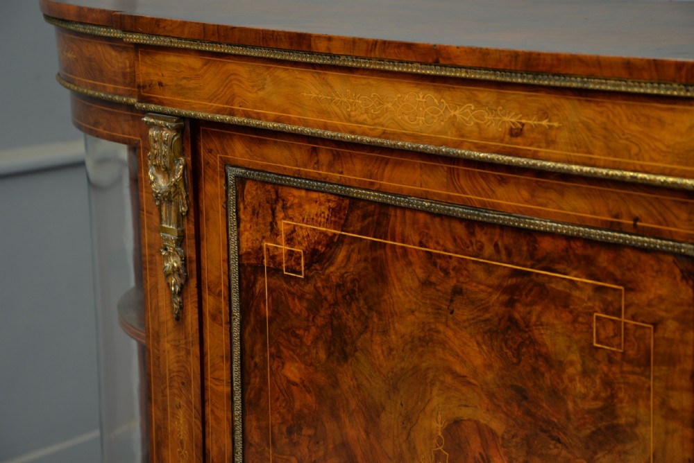 Victorian Burr-Walnut & Ormolu Credenza Cabinet View XI