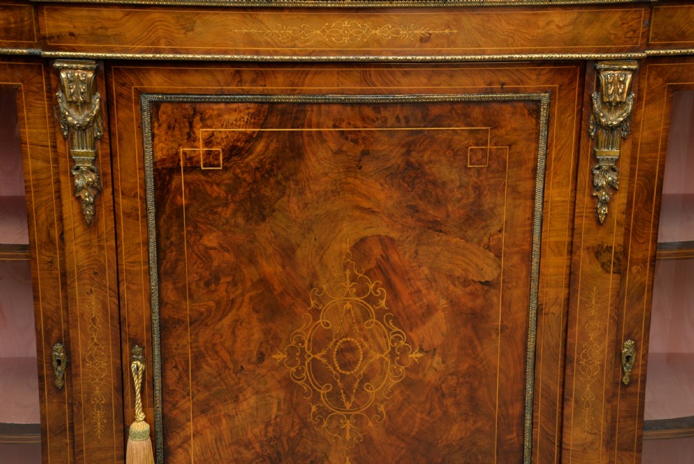 Victorian Burr-Walnut & Ormolu Credenza Cabinet View XIII