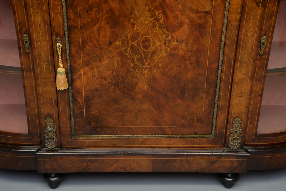 Victorian Burr-Walnut & Ormolu Credenza Cabinet View XIV
