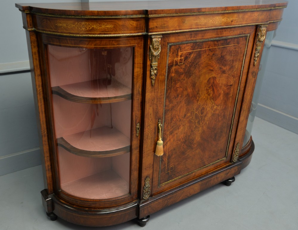 Victorian Burr-Walnut & Ormolu Credenza Cabinet View XV