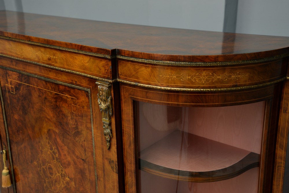 Victorian Burr-Walnut & Ormolu Credenza Cabinet View XVII