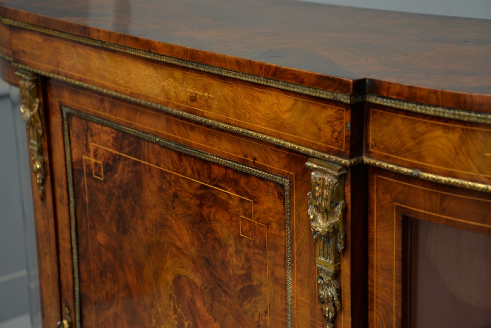 Victorian Burr-Walnut & Ormolu Credenza Cabinet View XVIII