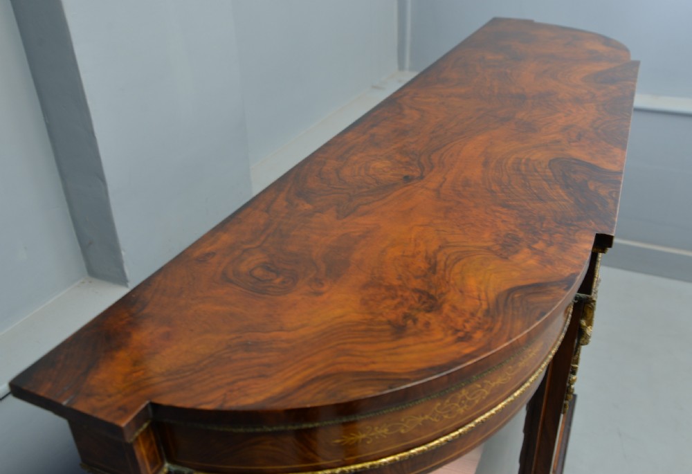 Victorian Burr-Walnut & Ormolu Credenza Cabinet View XIX
