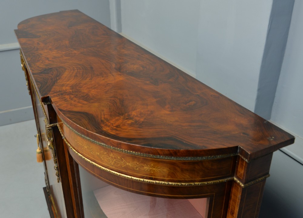 Victorian Burr-Walnut & Ormolu Credenza Cabinet View XX