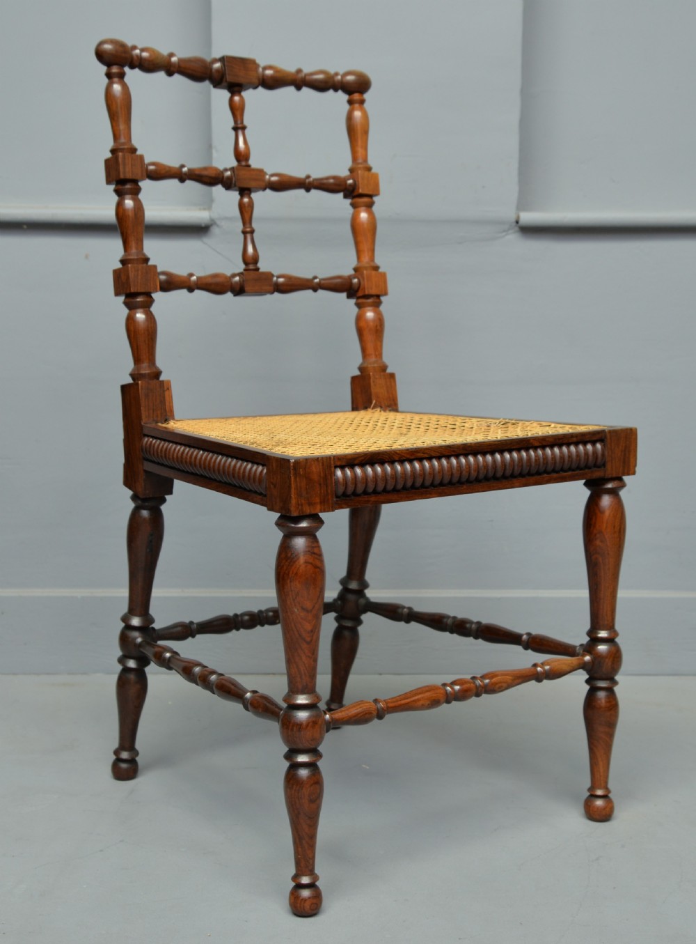 Superb Quality Victorian Rosewood Caned Side Chair