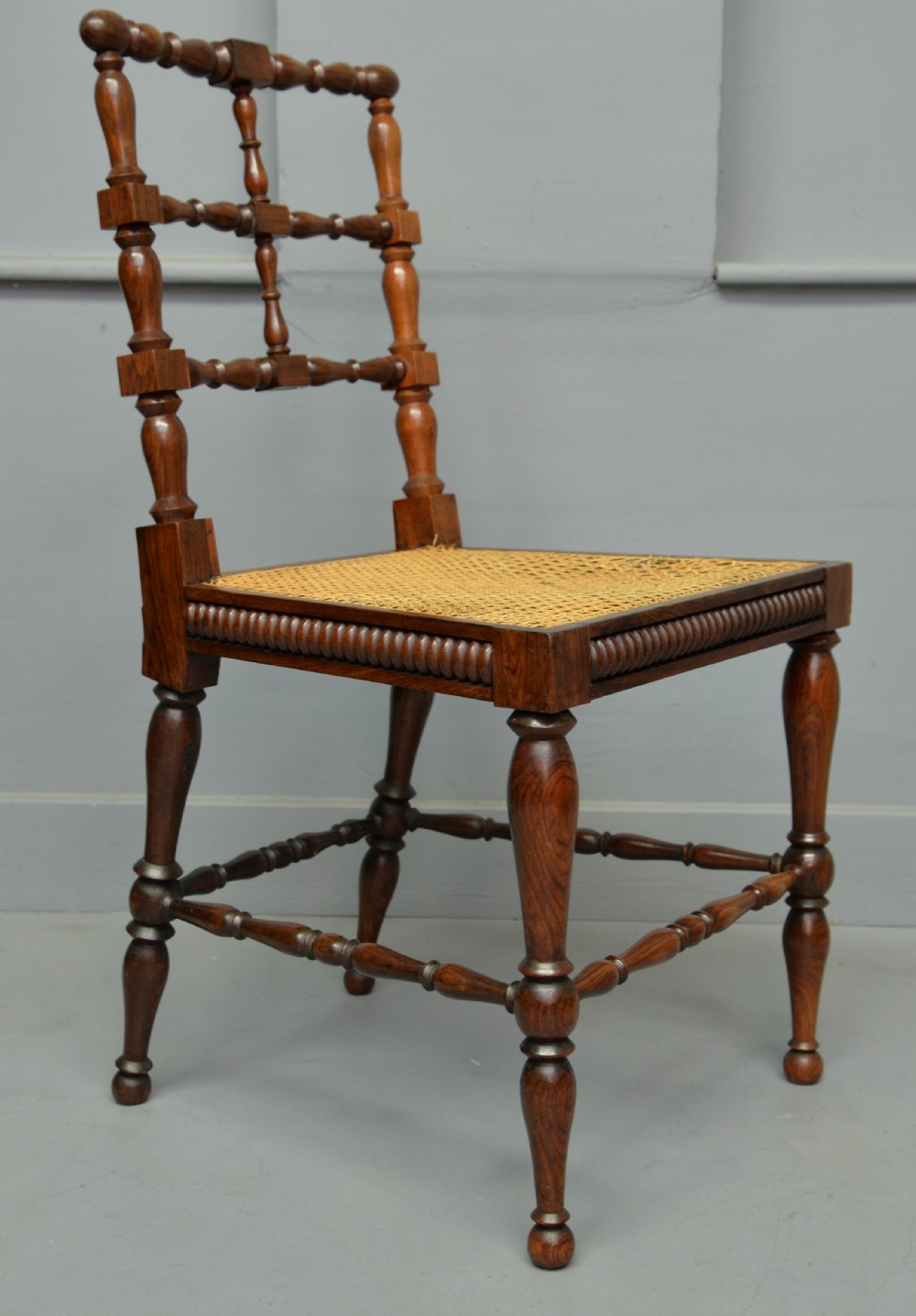 Superb Quality Victorian Rosewood Caned Side Chair View IV