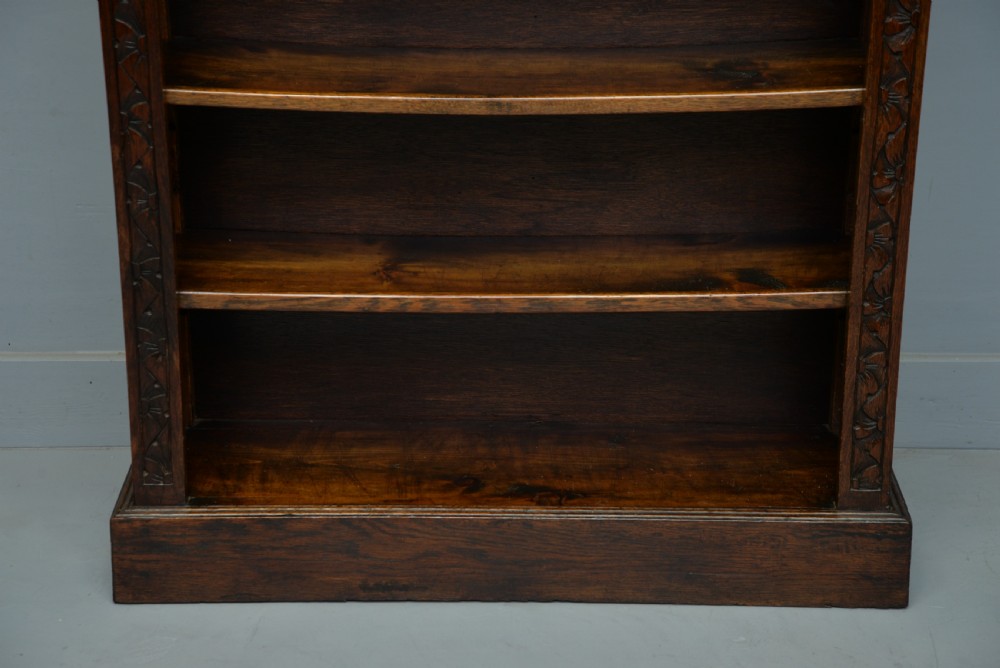 Victorian Carved Oak Open Bookcase  View V