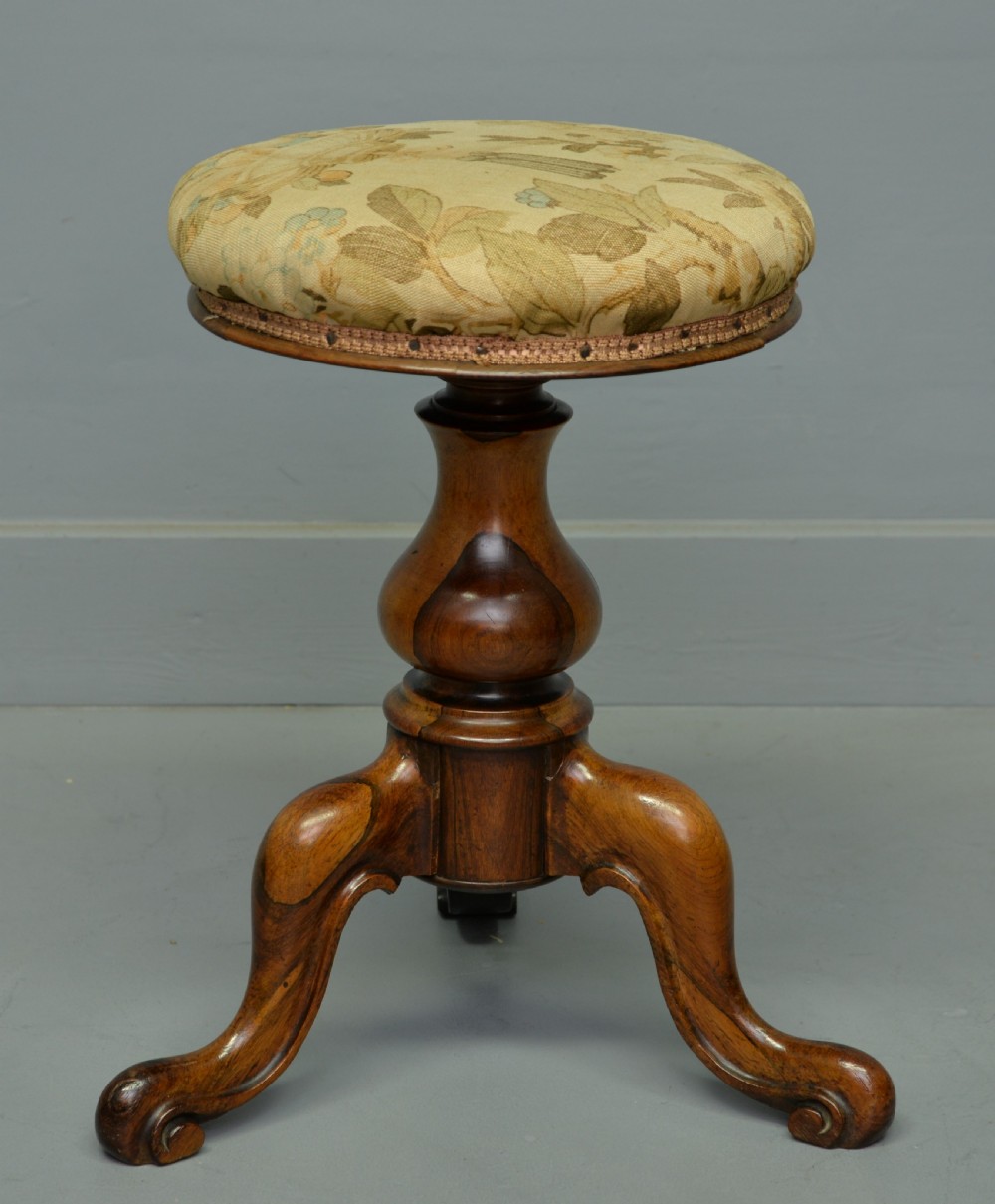 Pretty Victorian Rosewood Adjustable Piano Stool