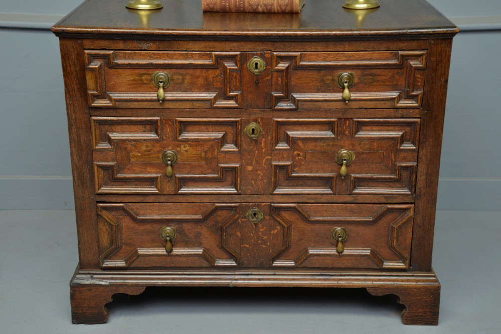 Late 17th Century Geometric Oak Chest Of Drawers View II
