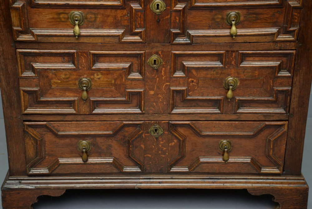 Late 17th Century Geometric Oak Chest Of Drawers View III