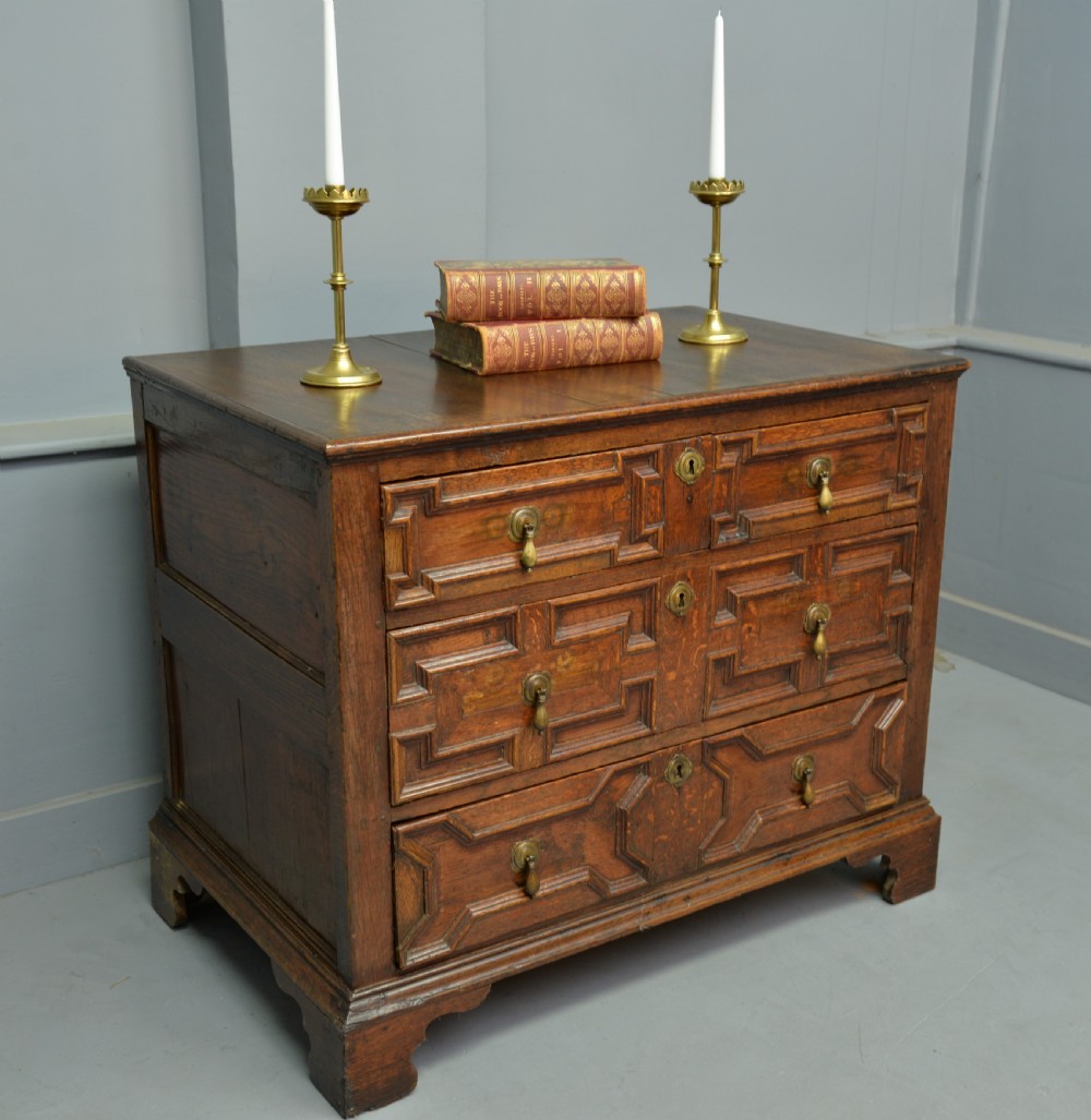 Late 17th Century Geometric Oak Chest Of Drawers View IV
