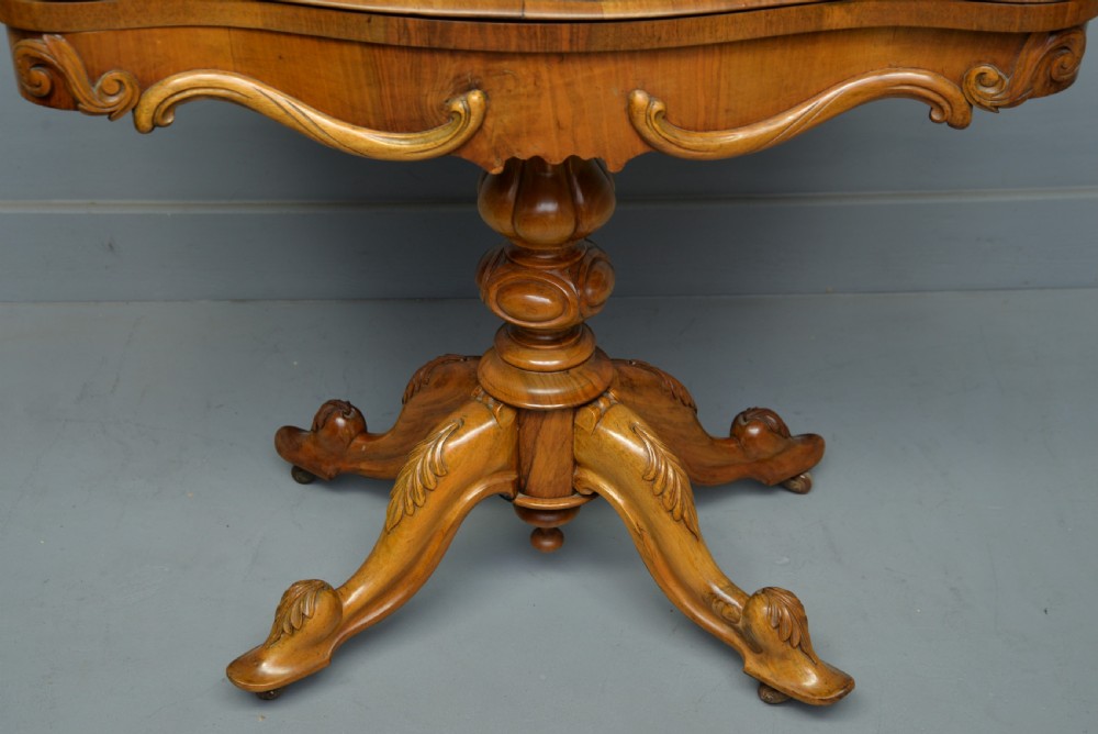 Stunning Victorian Highly Figured Walnut Card Table View III