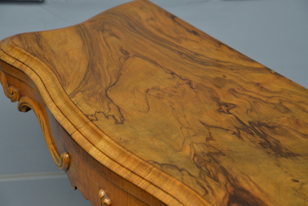 Stunning Victorian Highly Figured Walnut Card Table View X