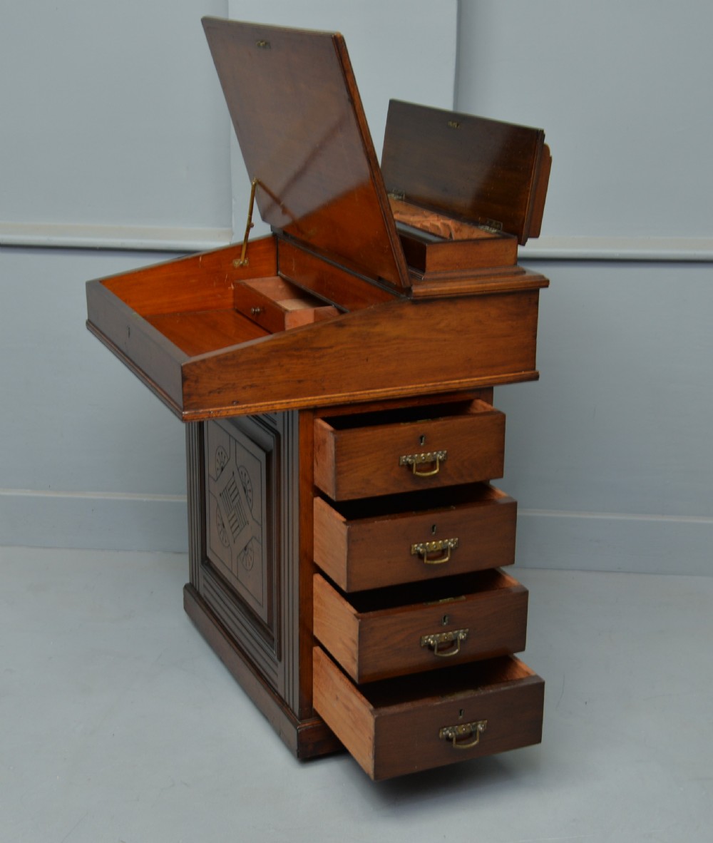 Late Victorian Oak Davenport Desk View VI