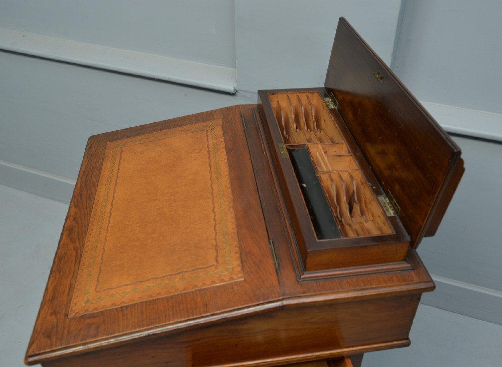 Late Victorian Oak Davenport Desk View VII