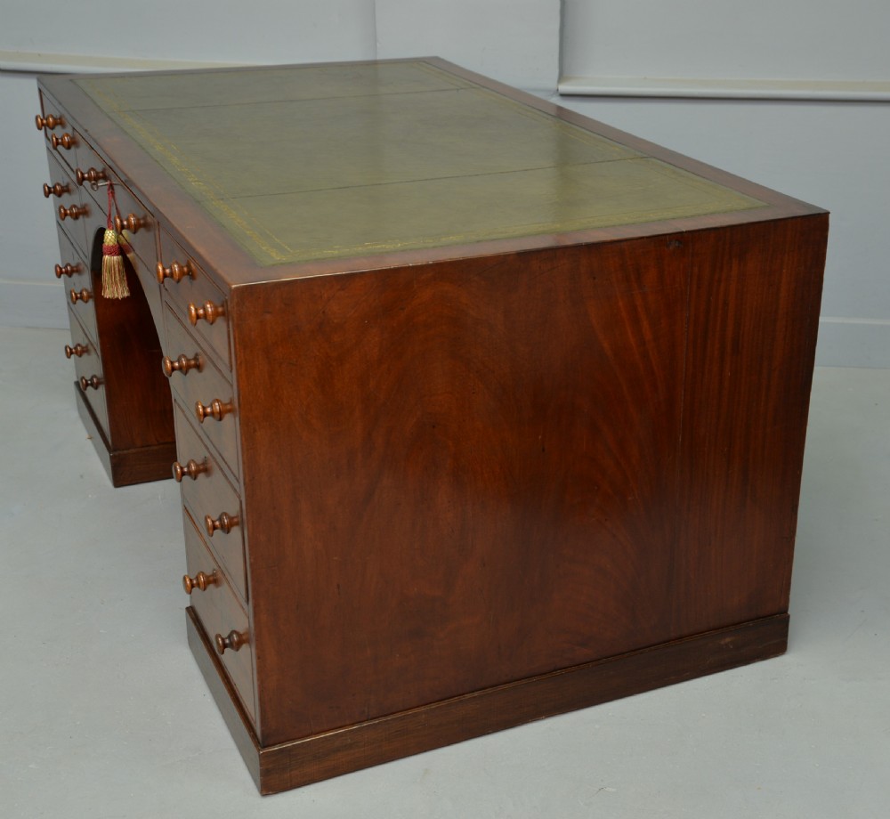 Superb Regency Mahogany Caddy-Top Pedestal Desk View XI