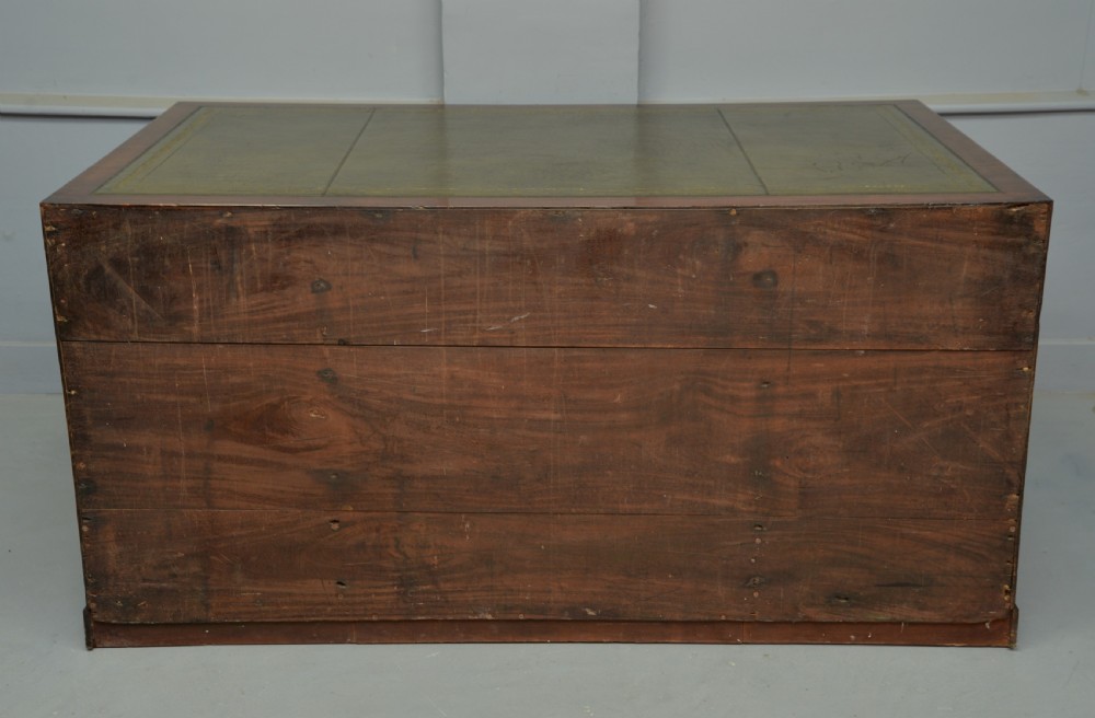 Superb Regency Mahogany Caddy-Top Pedestal Desk View XII