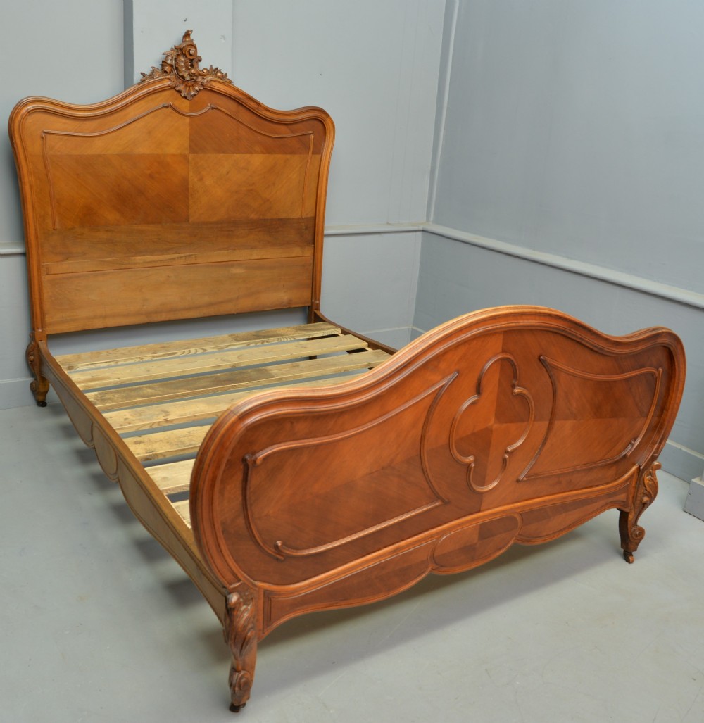 19thc French Rococo Louis XV Walnut Double Bed
