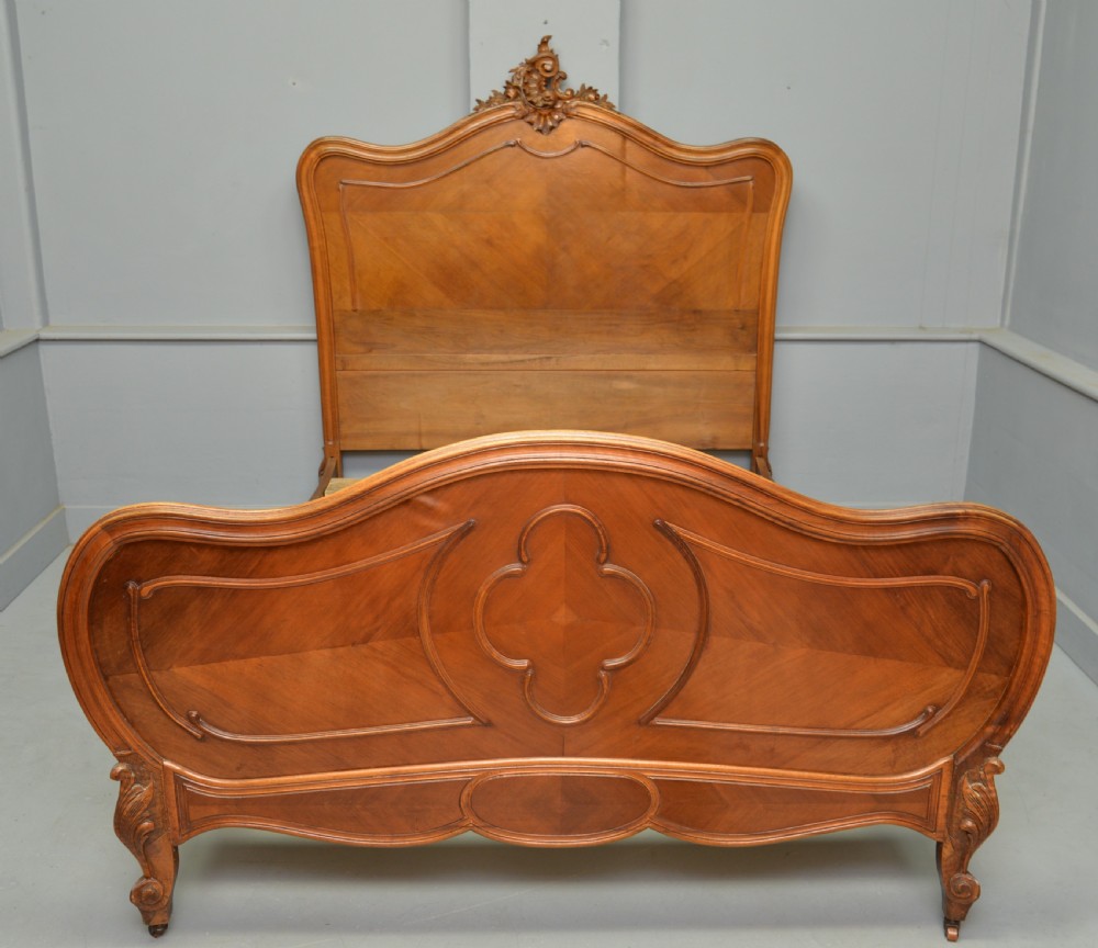 19thc French Rococo Louis XV Walnut Double Bed View II
