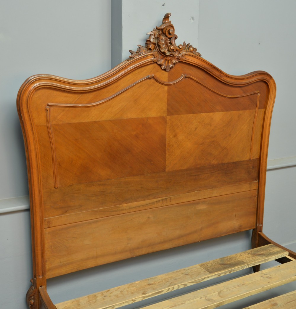 19thc French Rococo Louis XV Walnut Double Bed View III