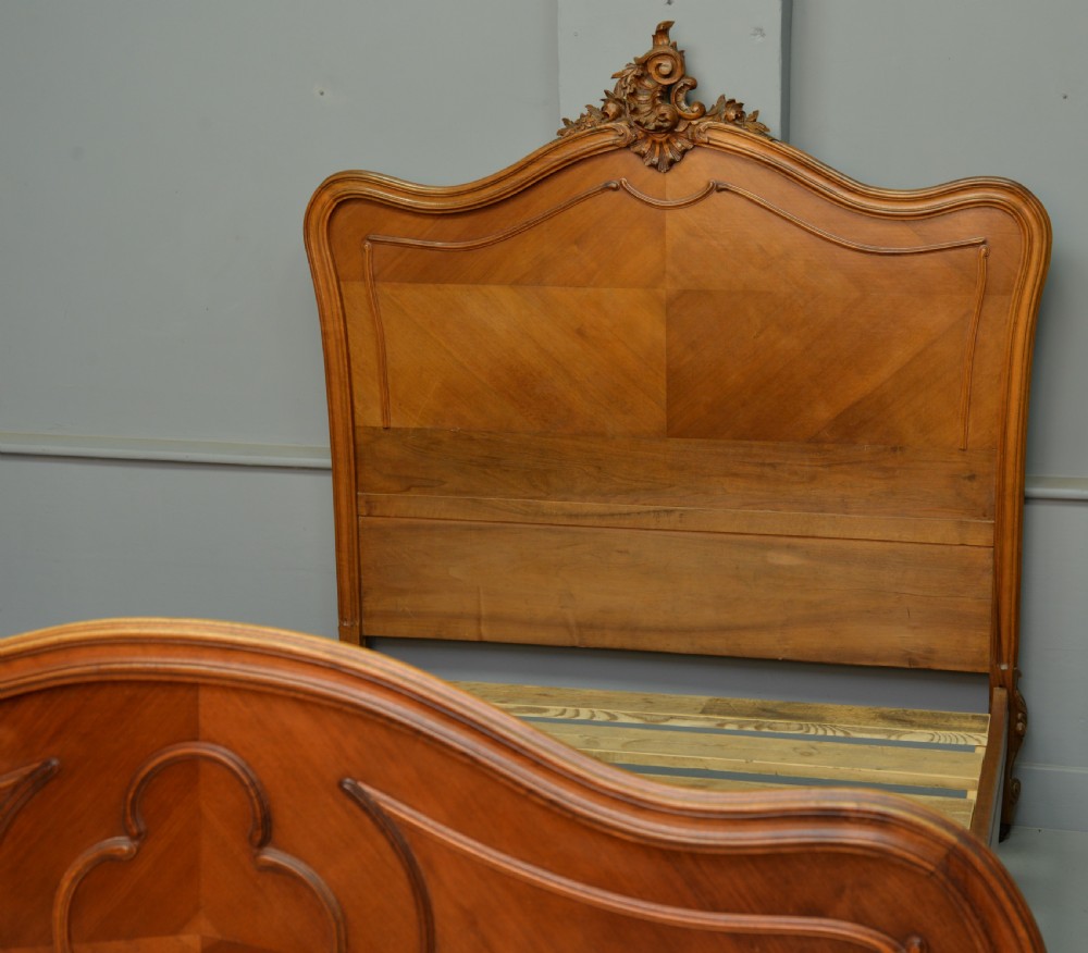 19thc French Rococo Louis XV Walnut Double Bed View IX