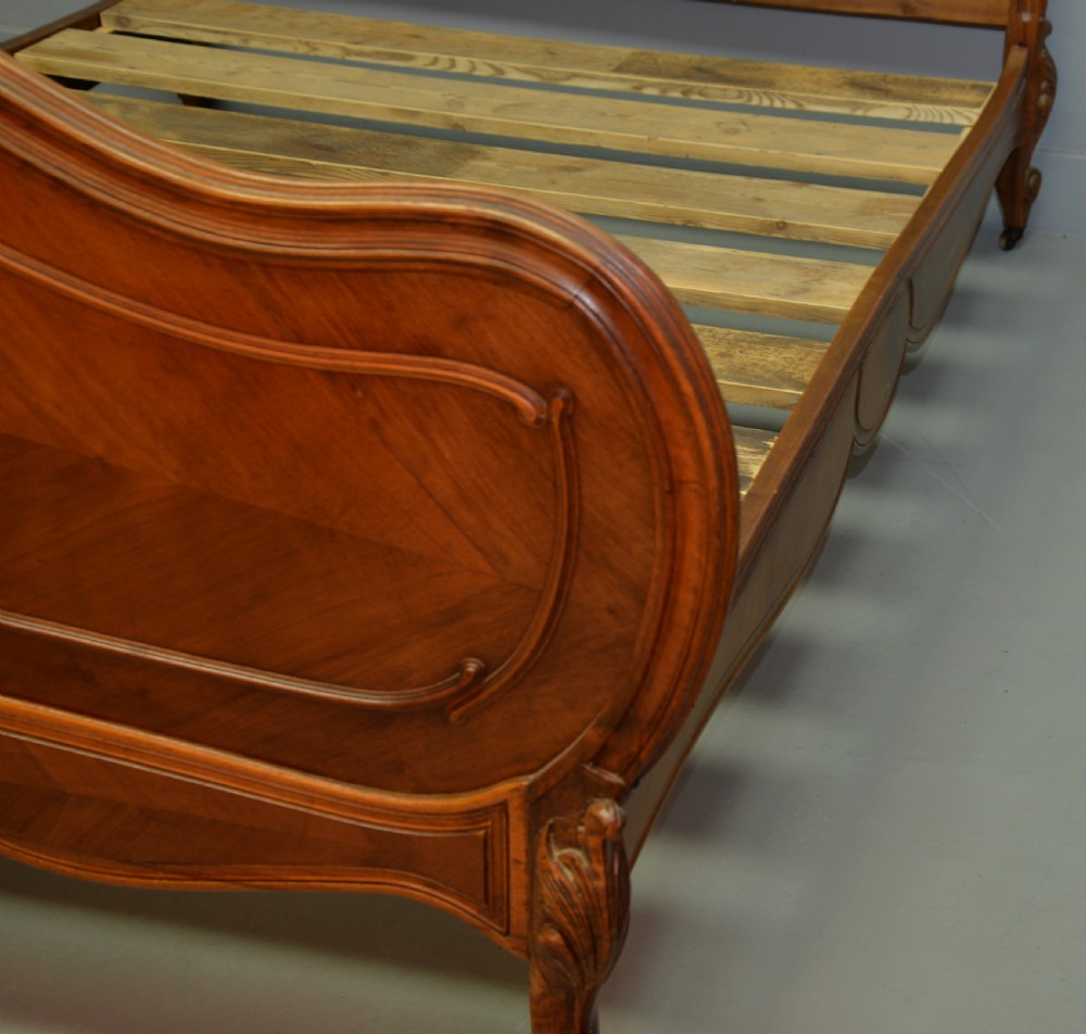 19thc French Rococo Louis XV Walnut Double Bed View X