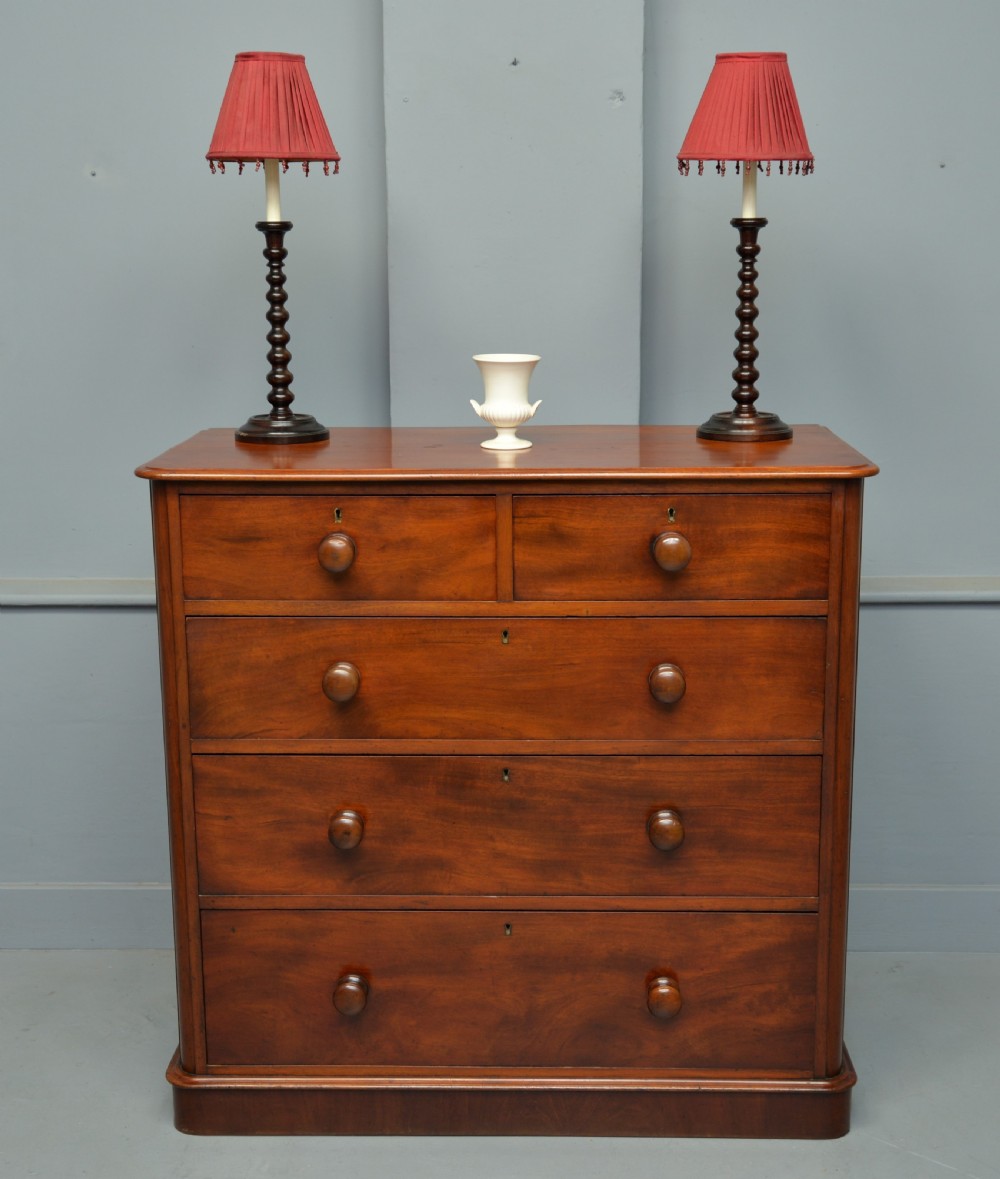 Victorian Medium Sized Mahogany Chest Of Drawers