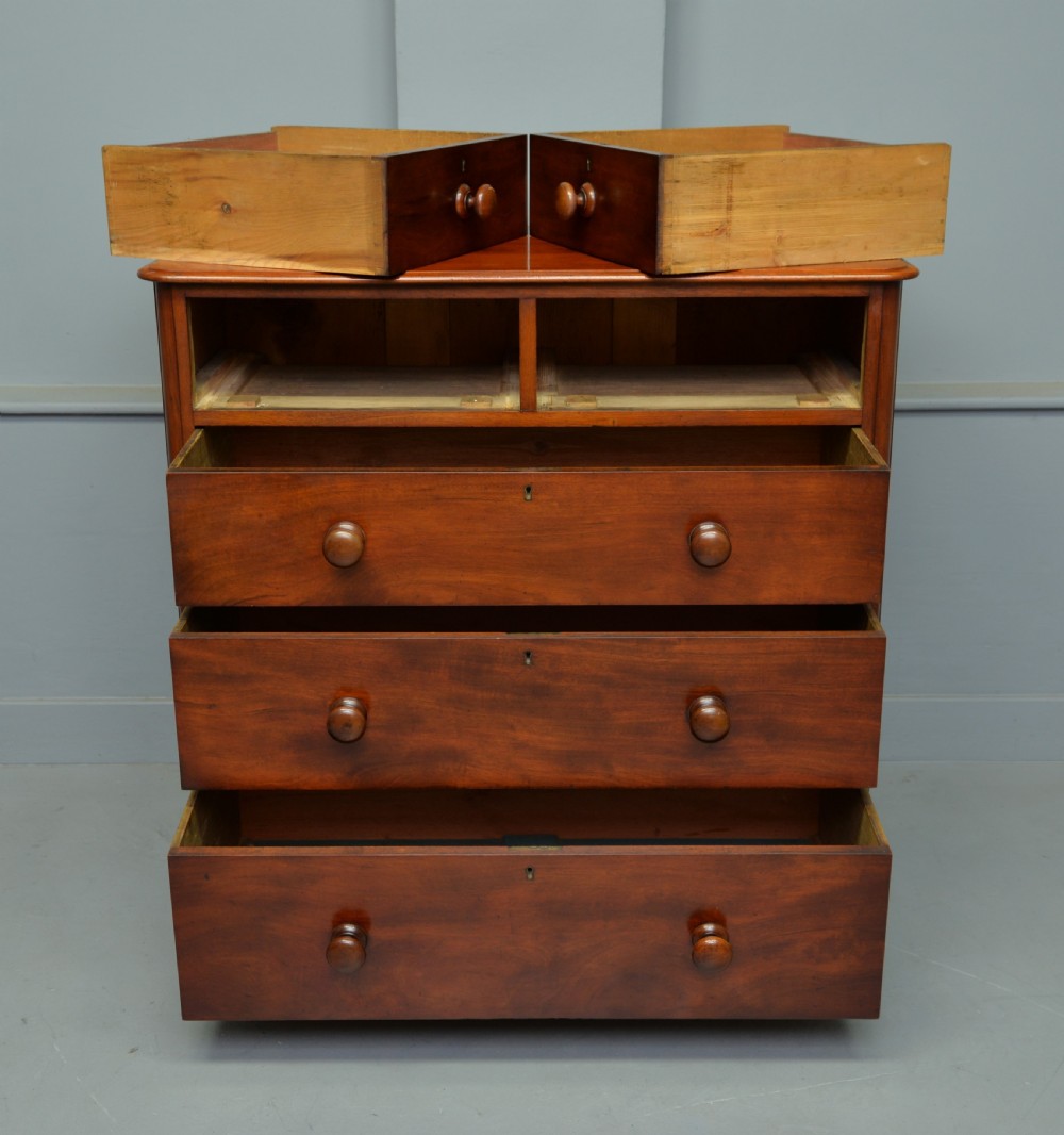 Victorian Medium Sized Mahogany Chest Of Drawers View V