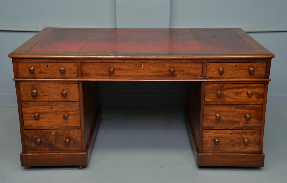 Victorian Mahogany Partners Desk View III