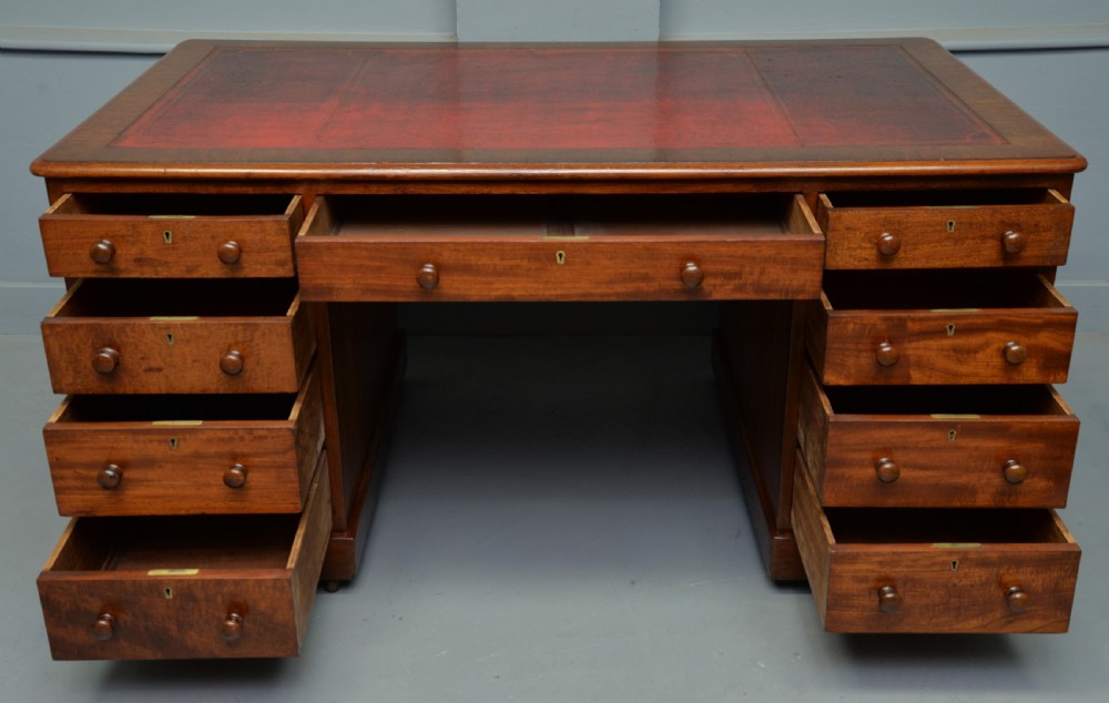 Victorian Mahogany Partners Desk View IV