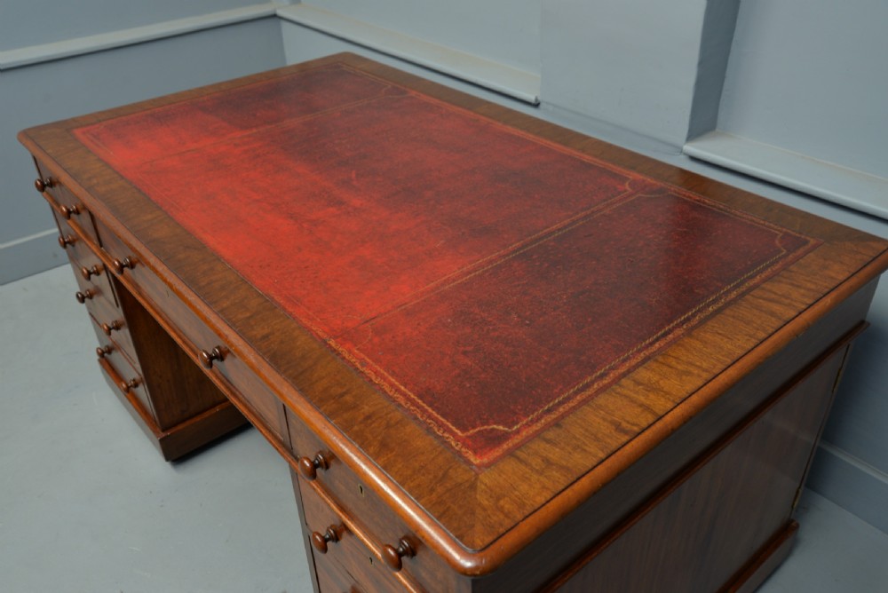 Victorian Mahogany Partners Desk View VIII