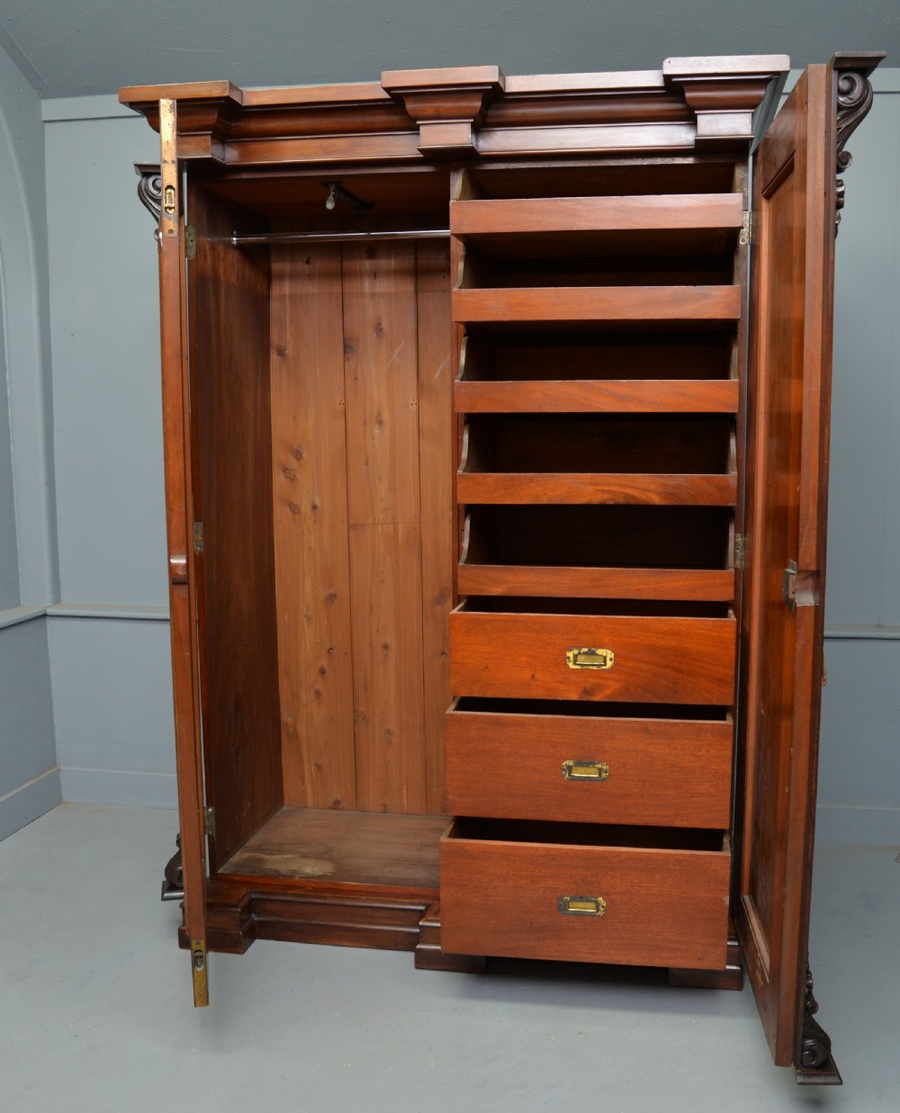 Early Victorian Mahogany Wardrobe View VI
