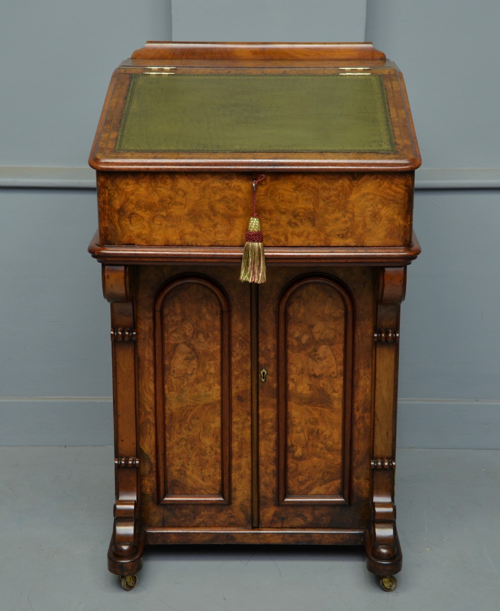 A Rare & Unusual Victorian Burr-Walnut Davenport Desk  View II