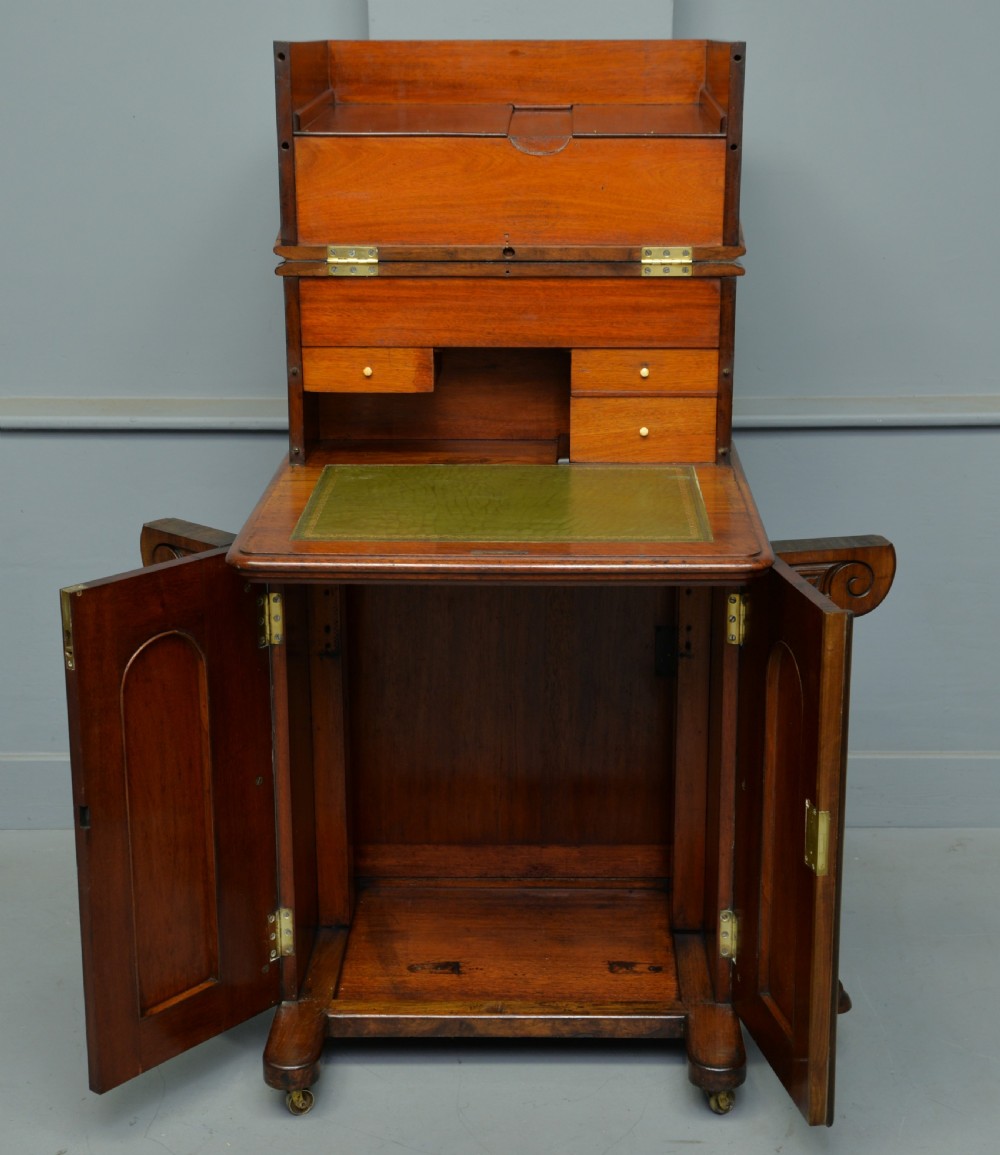A Rare & Unusual Victorian Burr-Walnut Davenport Desk  View VI