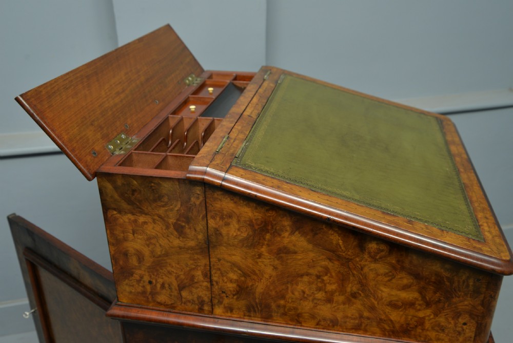 A Rare & Unusual Victorian Burr-Walnut Davenport Desk  View IX