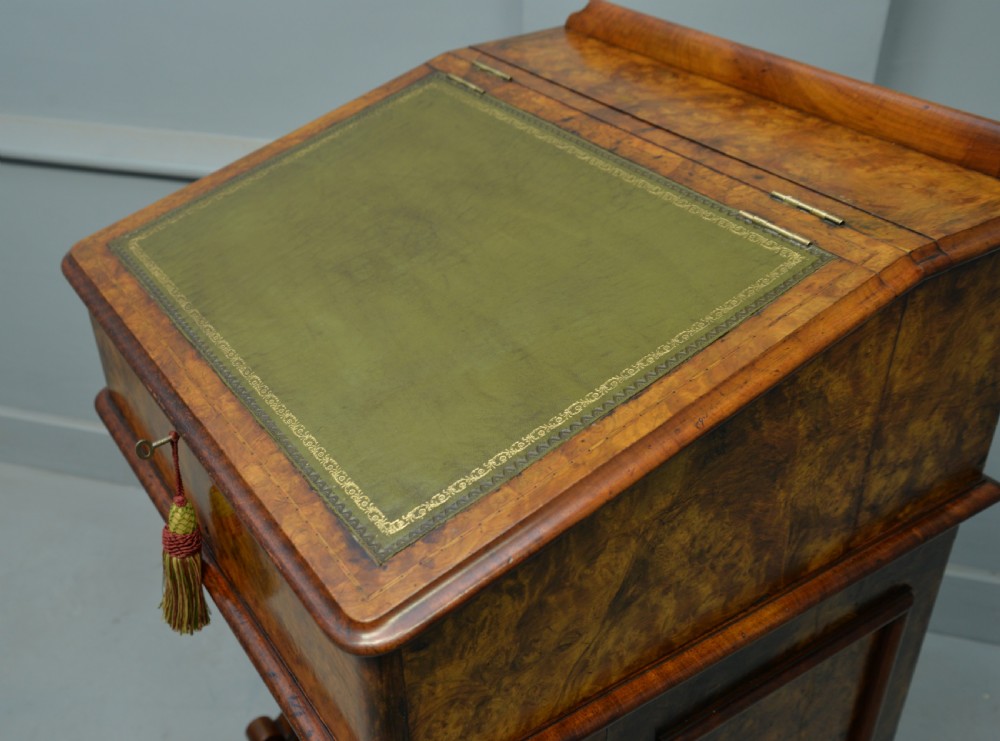 A Rare & Unusual Victorian Burr-Walnut Davenport Desk  View XIII