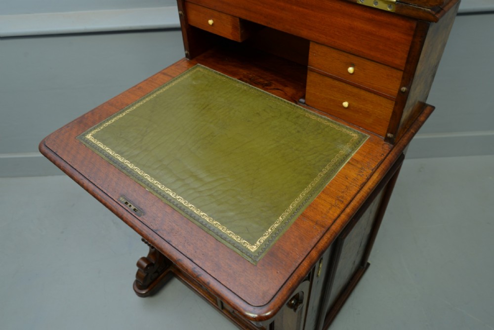 A Rare & Unusual Victorian Burr-Walnut Davenport Desk  View XIV